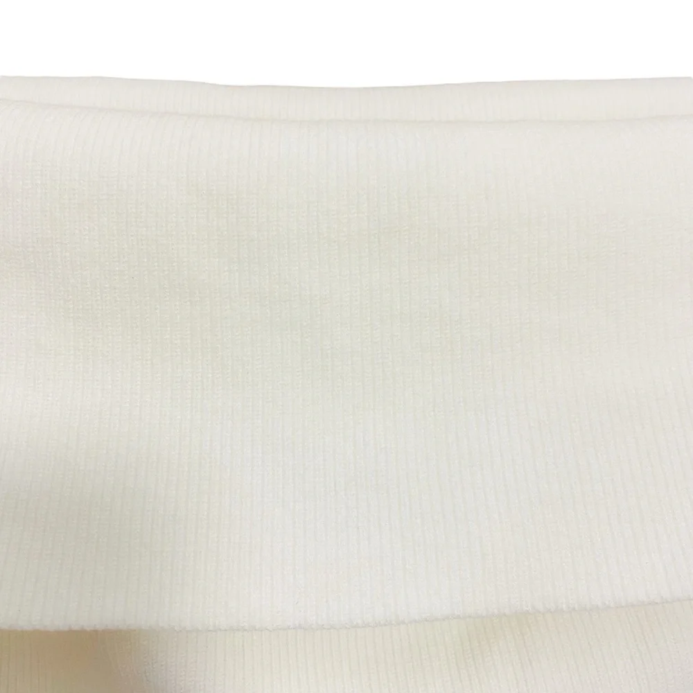 Aritzia Wilfred Nola Off The Shoulder Cream White Ribbed Knit Sweater Size Large - Picture 5 of 10